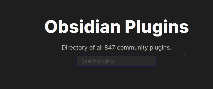 Total Number of Obsidian Plugins, sitting at 847