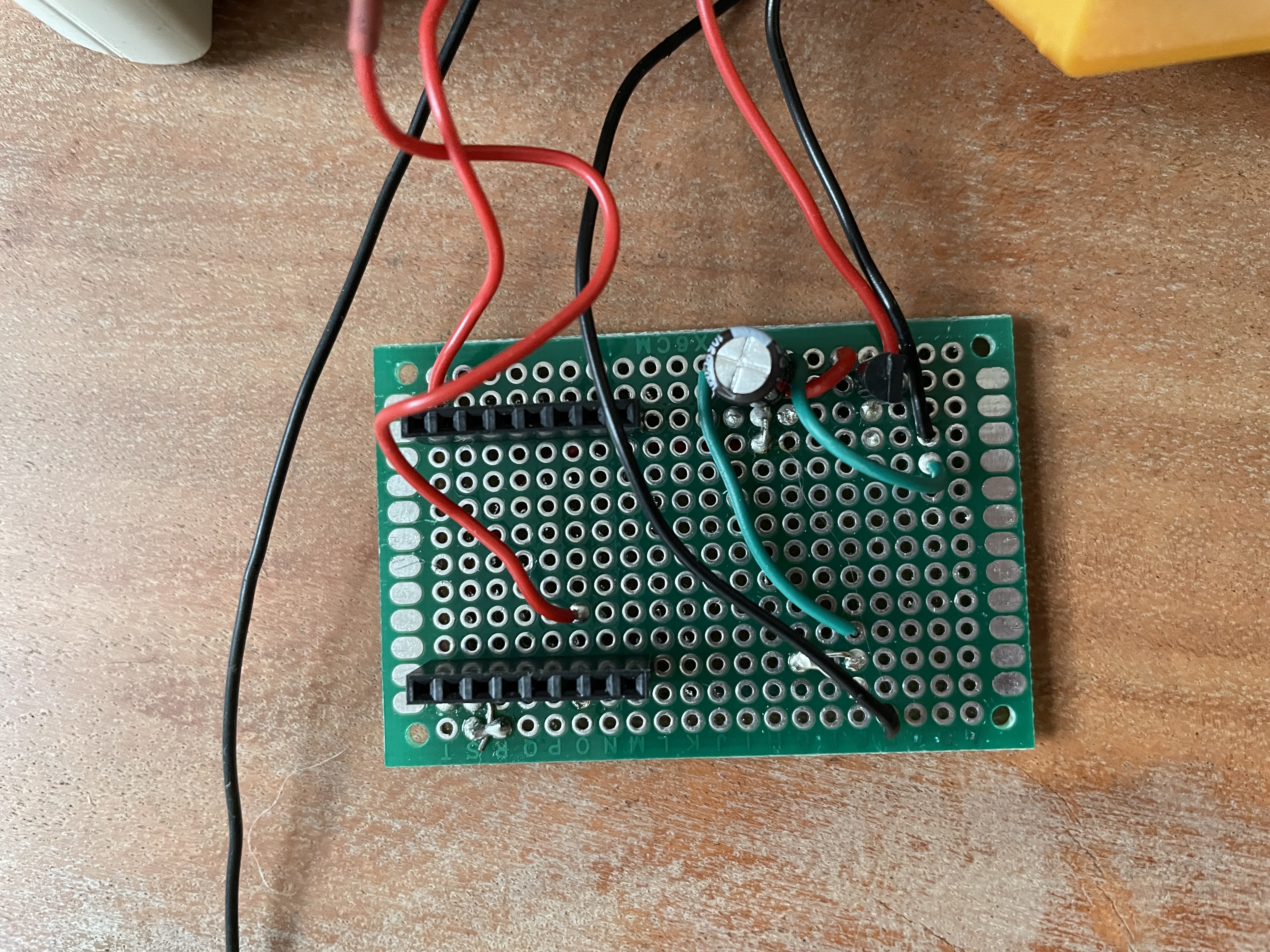 Board with components soldered on